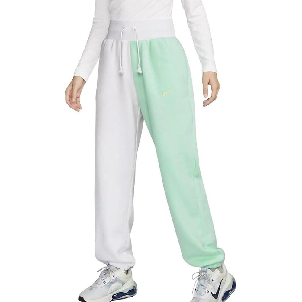 Nike Sportswear Phoenix Fleece Sweatpant Womens S White Mint Green High-Waisted